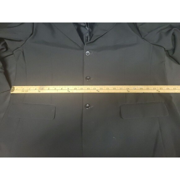 Victorio Couture Blazer Black 3 Button Polyester Sport Coat Jacket Size 48R Vntg - Picture 4 of 8